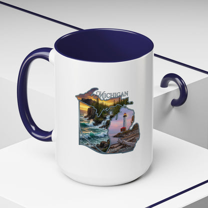Michigan Lighthouse Coffee Mug — Scenic Great Lakes Accent Mug (11/15oz)