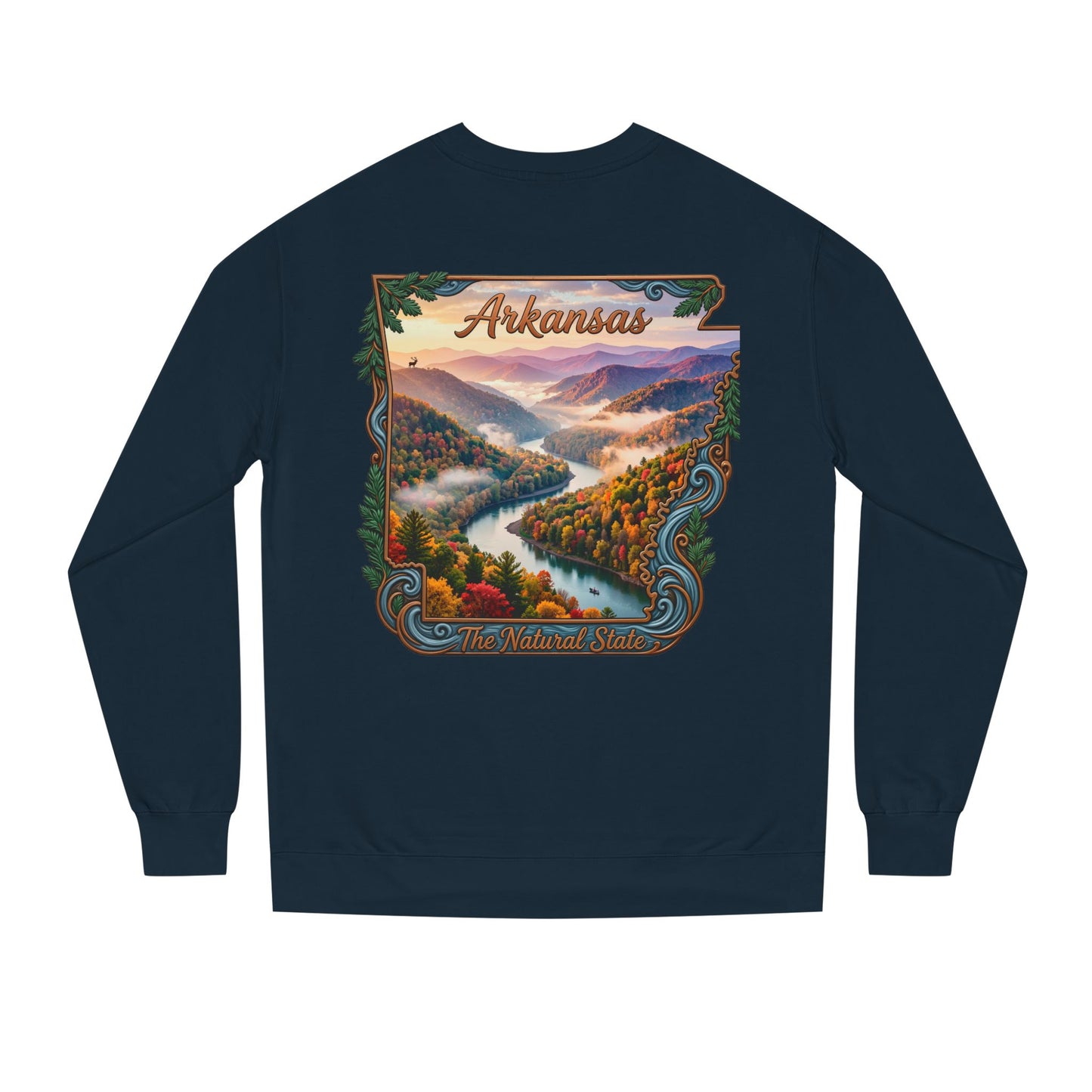 Arkansas Scenic Sweatshirt — The Natural State Autumn River Crew