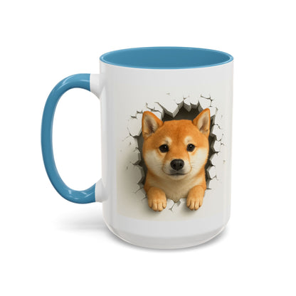 Shiba Inu Peeking Accent Coffee Mug – Cute Dog Lover Gift (11oz, 15oz)