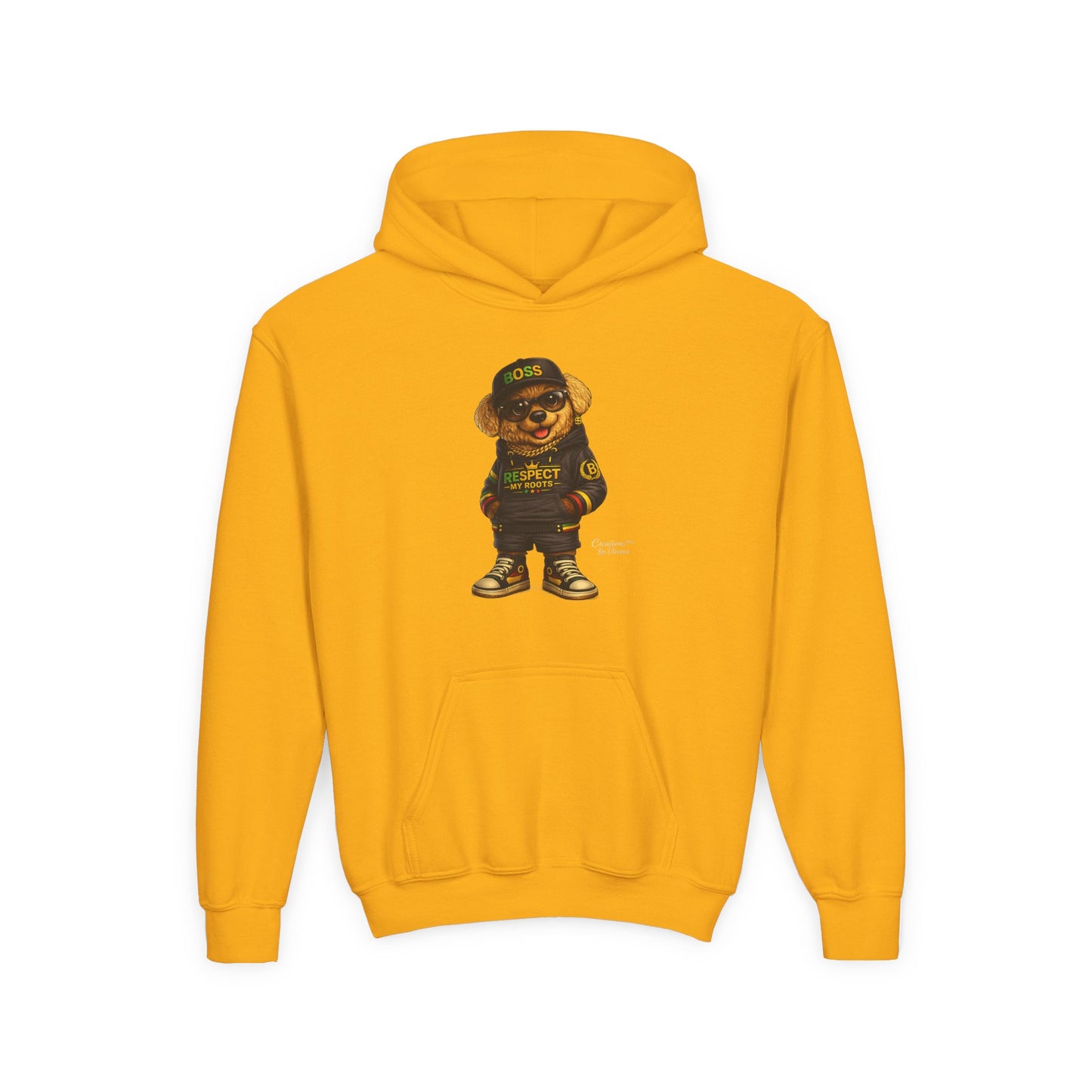 Youth Hoodie — Cool Bear 'Boss' Streetwear Design