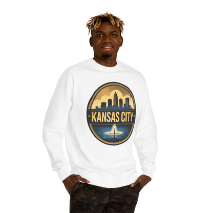 Kansas City Skyline Crewneck Sweatshirt – Cityscape Fountain Graphic