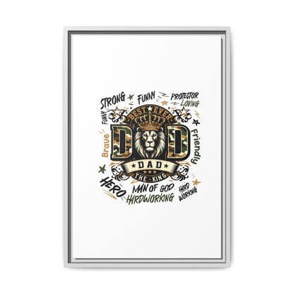 Framed Matte Canvas 'Best Ever DAD' Wall Art – Lion King Design, Father’s Day Gift