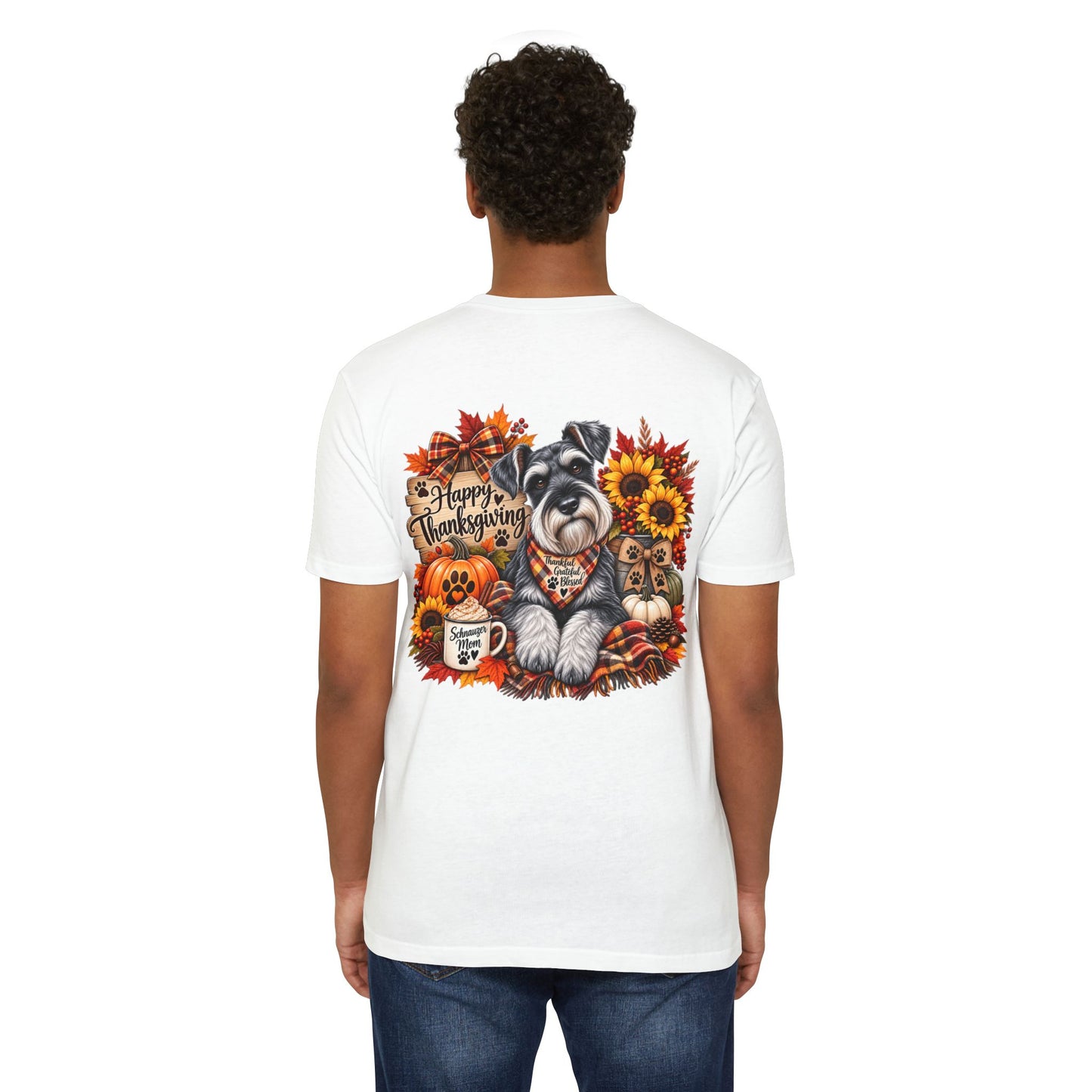 Thanksgiving Schnauzer T-Shirt — Happy Thanksgiving Fall Dog Tee
