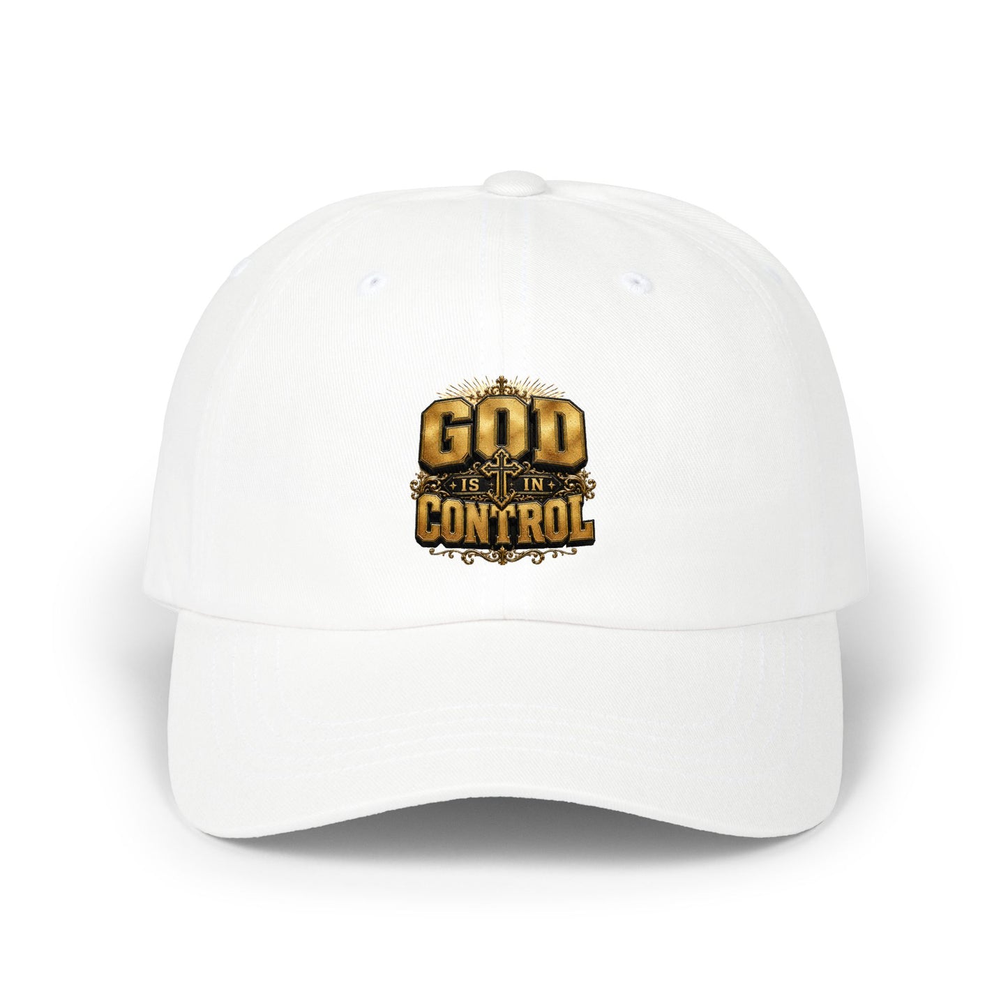 God Is In Control Embroidered Dad Cap — Christian Baseball Hat