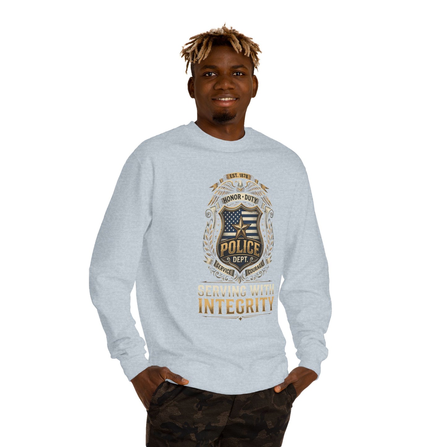 Police Badge Sweatshirt - "Serving With Integrity" Crewneck