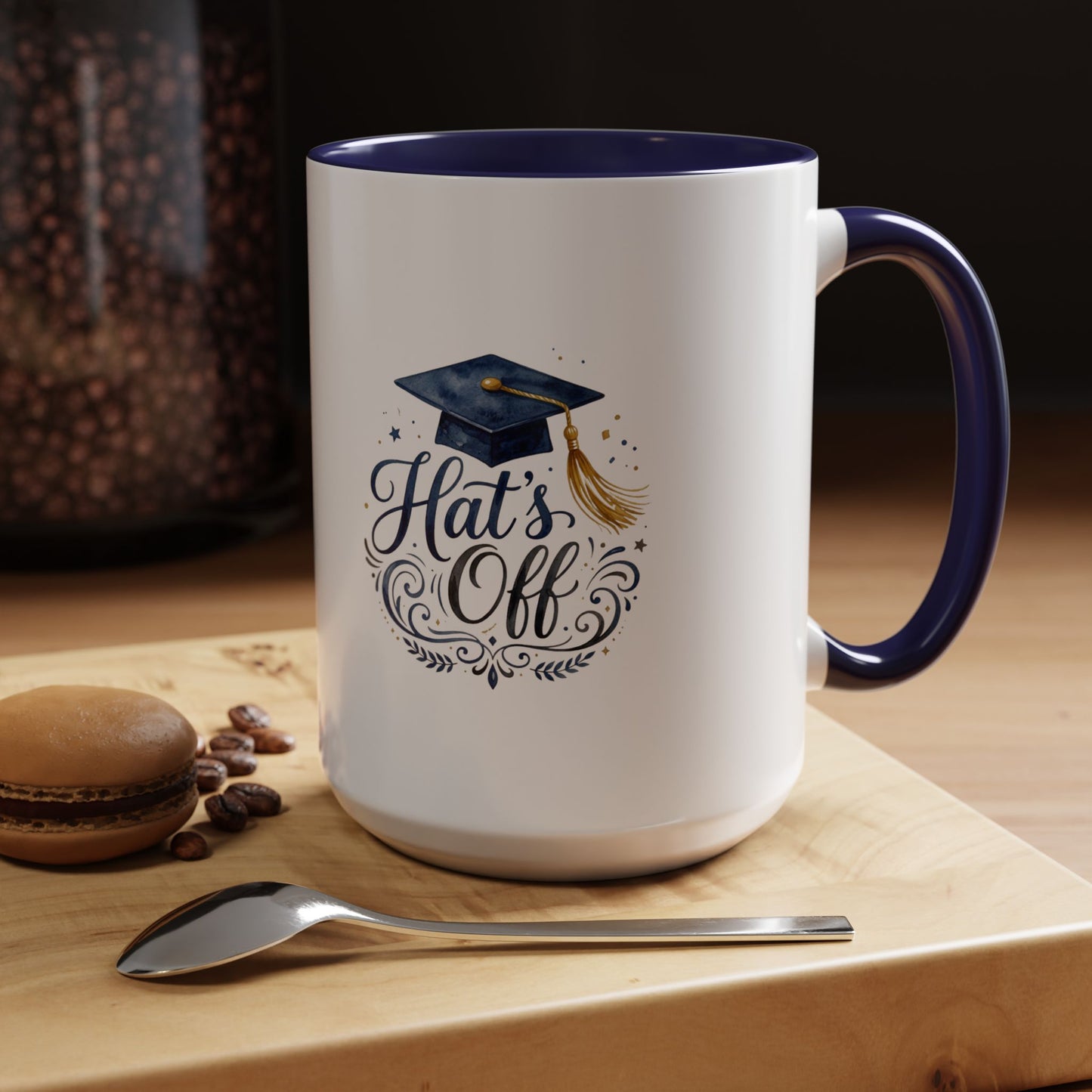 Graduation 'Hat's Off' Accent Coffee Mug — 11/15oz Celebratory Grad Gift