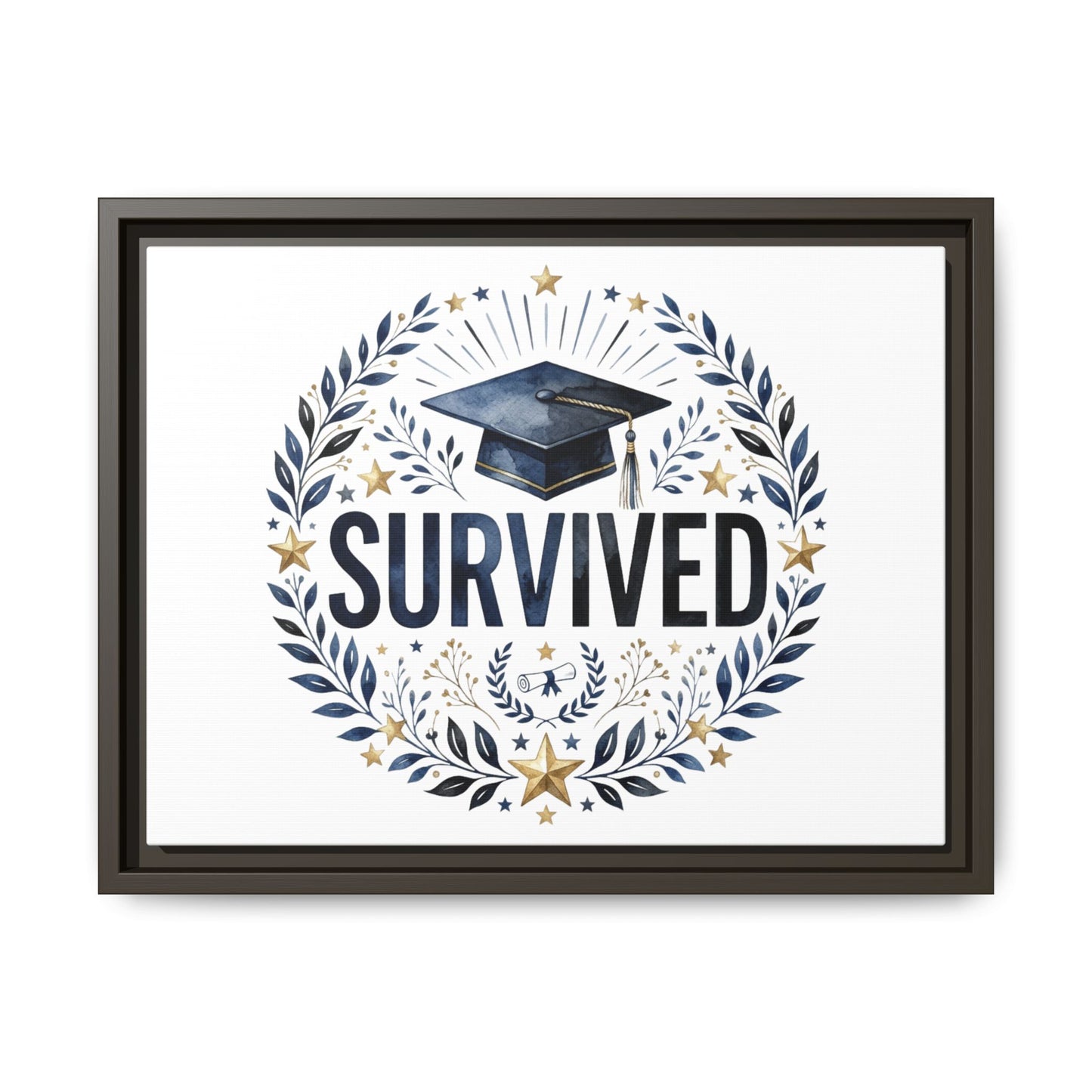 Graduation 'Survived' Framed Canvas Art — Cap & Laurel Keepsake
