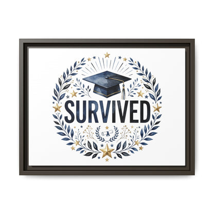 Graduation 'Survived' Framed Canvas Art — Cap & Laurel Keepsake