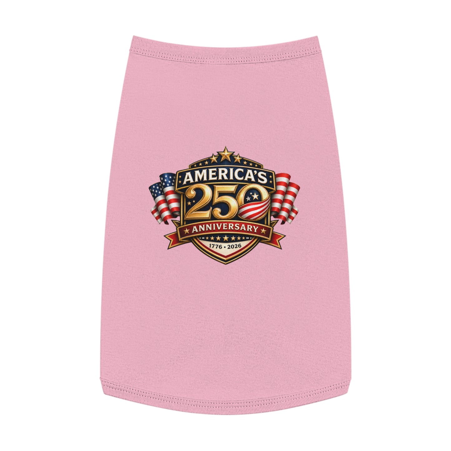 Pet Tank Top — "America's 250th Anniversary" Patriotic Dog Shirt (1776–2026)