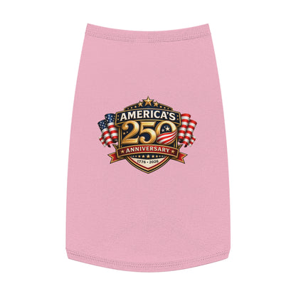 Pet Tank Top — "America's 250th Anniversary" Patriotic Dog Shirt (1776–2026)