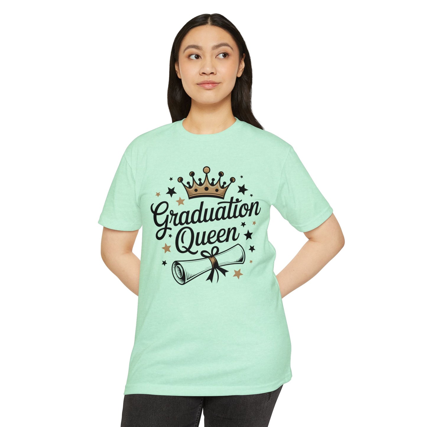 Graduation Queen T-Shirt — Crown & Diploma Celebration Tee
