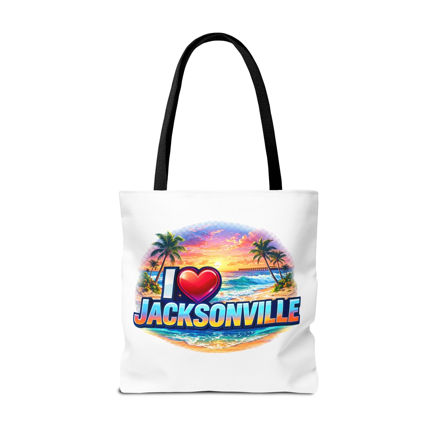 Jacksonville Beach Tote Bag – I  Jacksonville Sunset Graphic