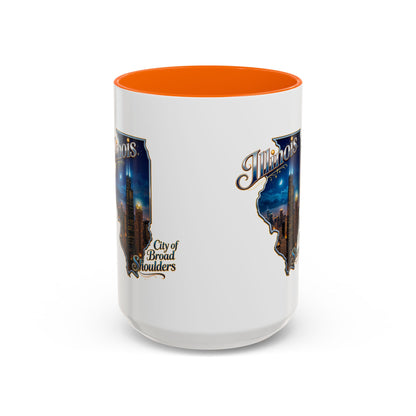 Illinois Skyline Accent Coffee Mug – City of Broad Shoulders Chicago Design (11/15oz)