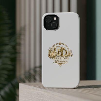 Magnetic Impact-Resistant Phone Case — Gold Floral Crest Logo