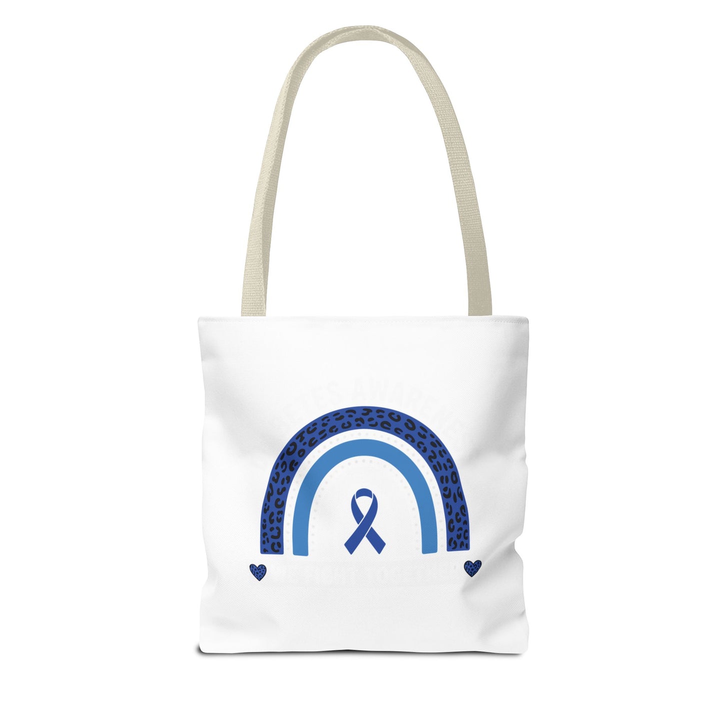 Blue Awareness Ribbon Rainbow Tote Bag – Support & Hope Everyday Tote
