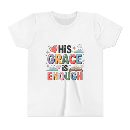 His Grace Is Enough Youth Tee — Christian Kids Inspirational Shirt