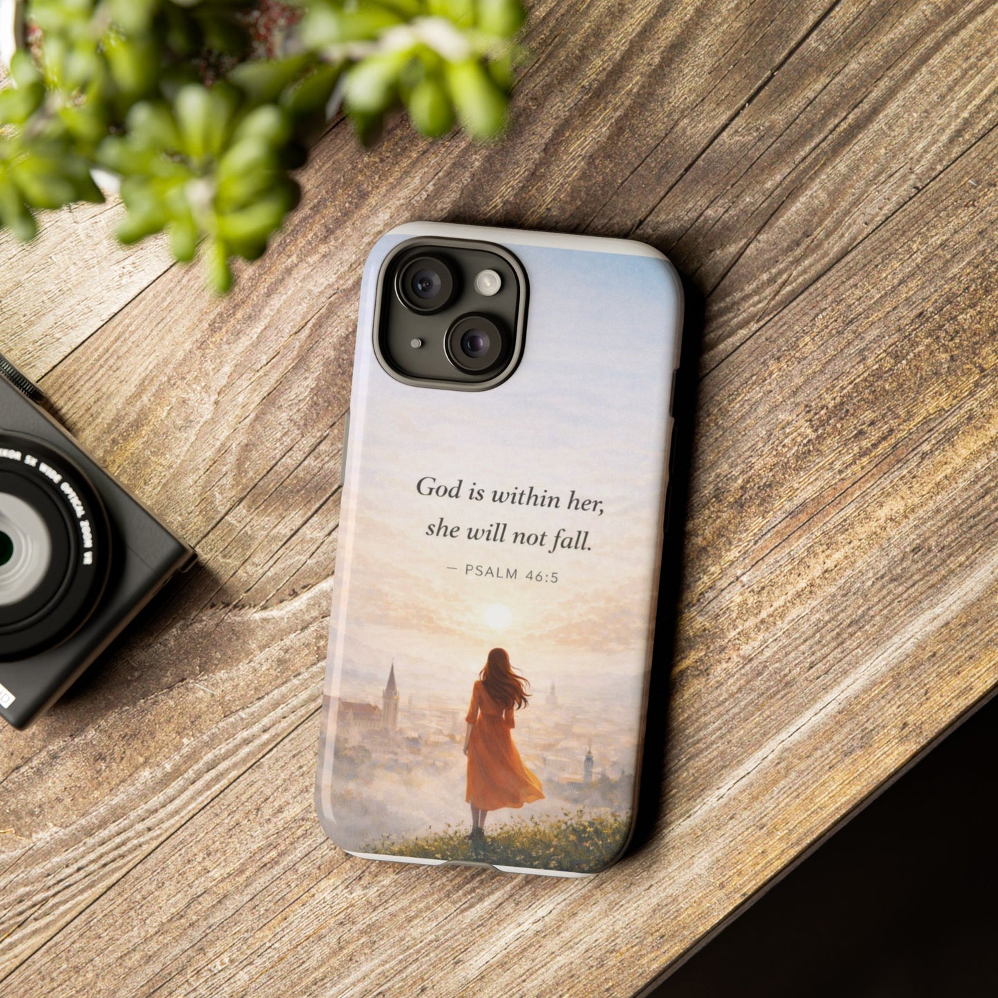 Inspirational Psalm 46:5 Phone Case — 'God is within her, she will not fall' Christian Phone Cover