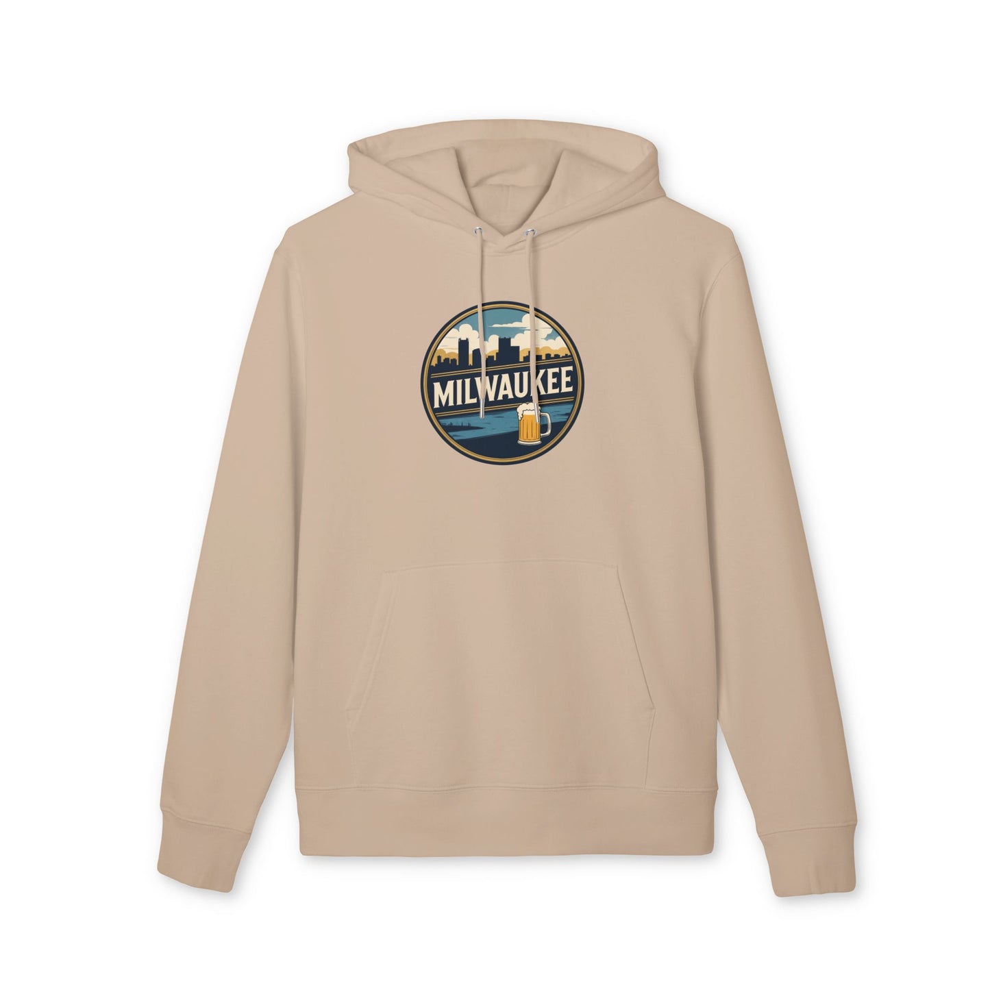Milwaukee Skyline Hoodie — Retro City Beer Badge Pullover