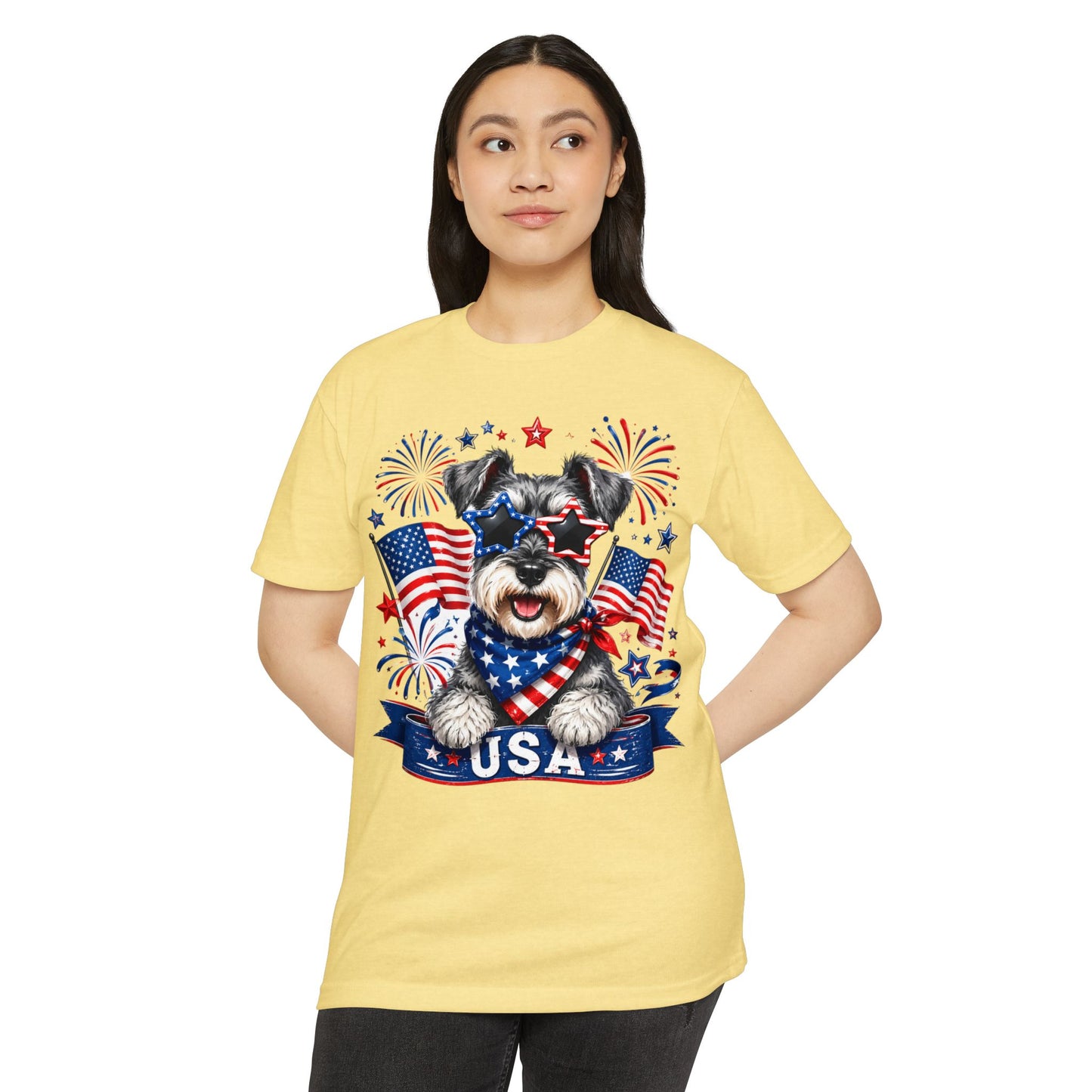 Patriotic Schnauzer USA T-Shirt