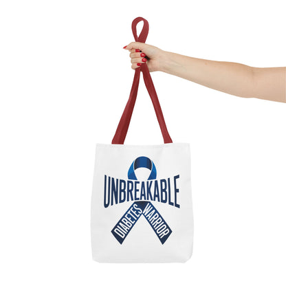 Diabetes Warrior Unbreakable Tote Bag – Blue Awareness Ribbon All-Over Print