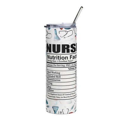 Nurse Nutrition Facts 20oz Stainless Steel Tumbler