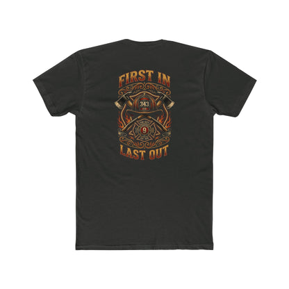 Firefighter T‑Shirt - "First In Last Out" Vintage Firefighter Crew Tee