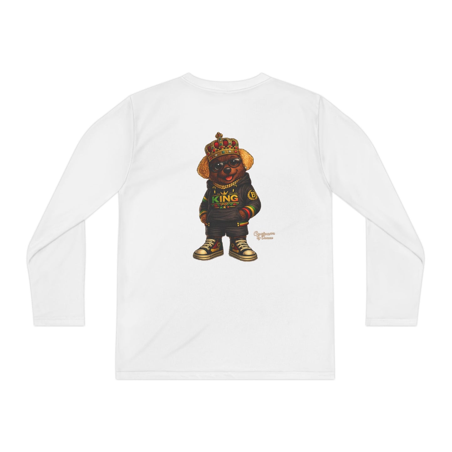 Youth Long Sleeve Tee — 'King' Bear Graphic