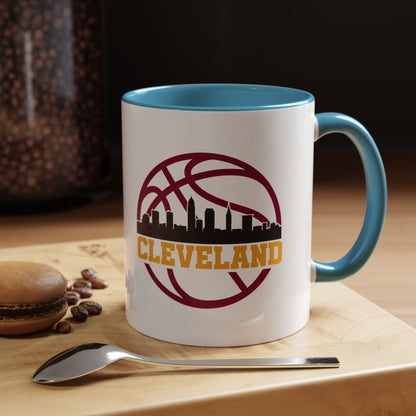 Cleveland Basketball Skyline Accent Coffee Mug (11/15 oz)