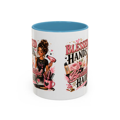Blessed Hands Beautiful Hair Coffee Mug — Stylist Barber Hairdresser Gift