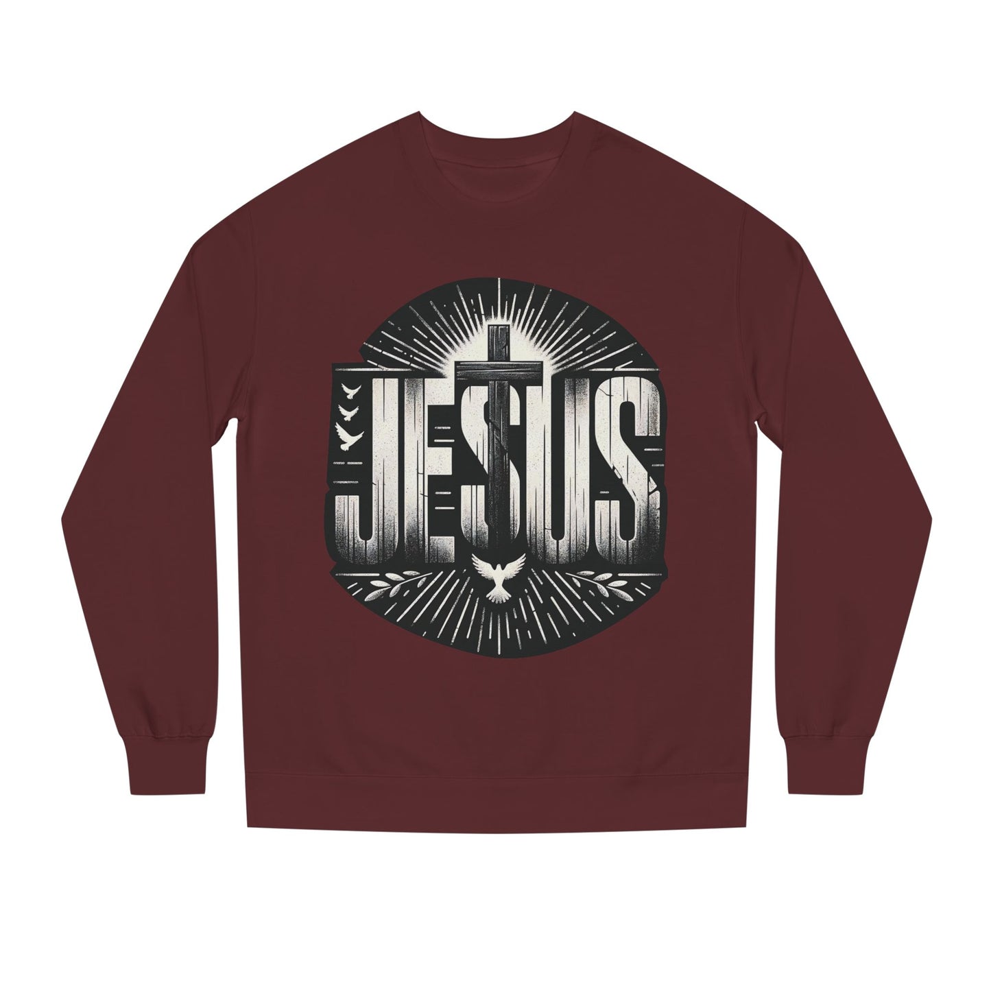 Jesus Graphic Sweatshirt — Vintage Cross & Dove Christian Crewneck