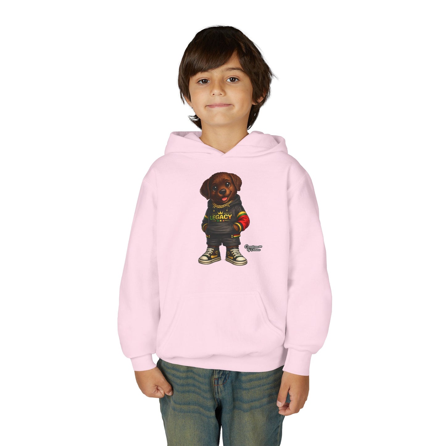Youth Hoodie — 'Legacy' Streetwear Puppy Graphic Sweatshirt