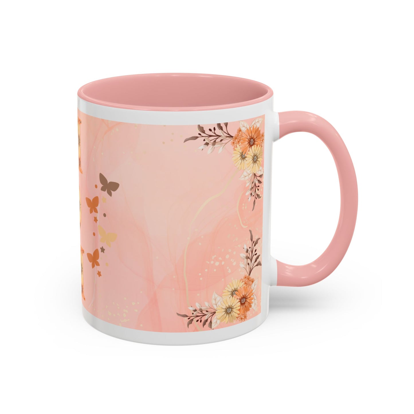 Mom Floral Accent Coffee Mug – Pink Butterfly Mother's Day Gift (11/15oz)