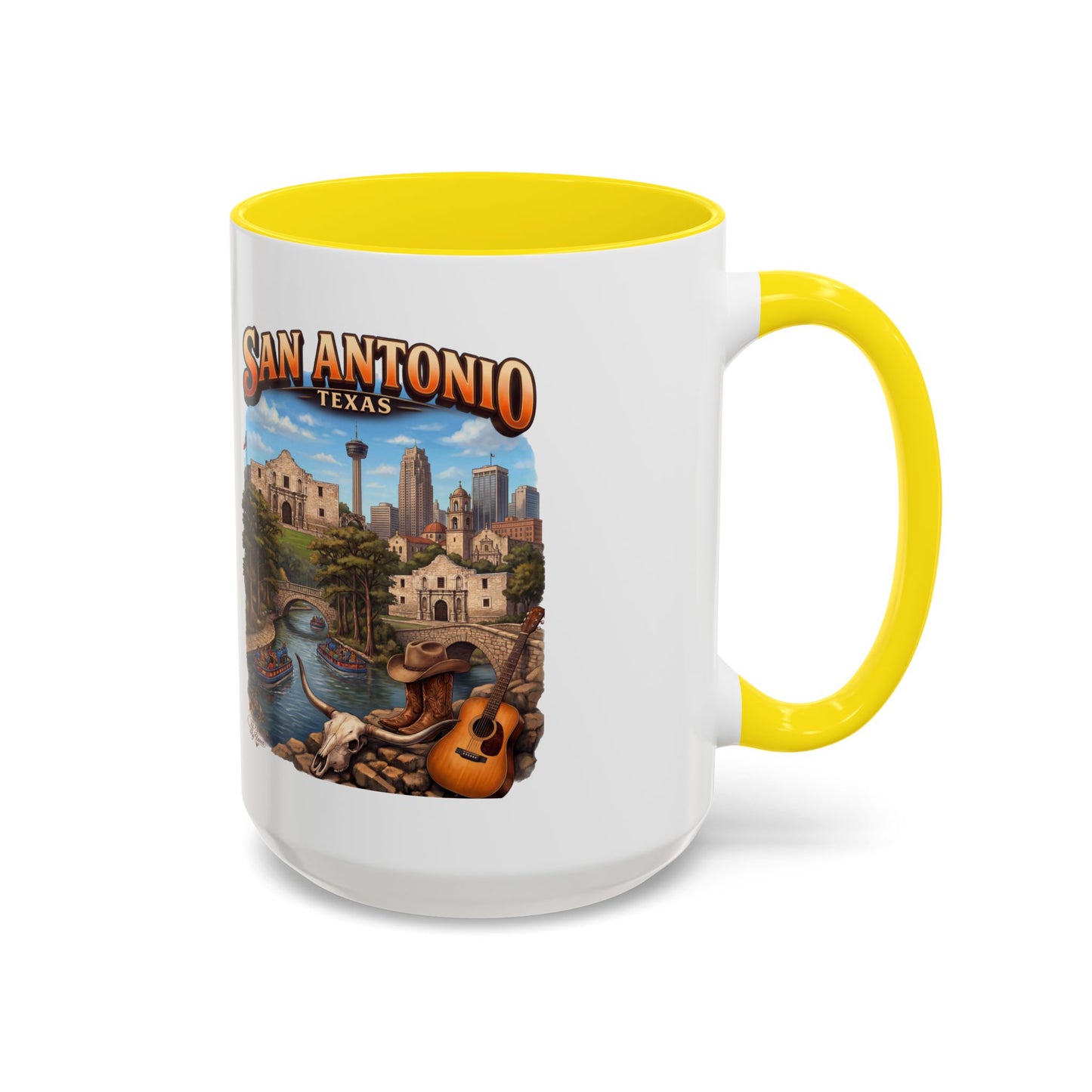 San Antonio Souvenir Coffee Mug – Texas Riverwalk Scenic Accent Mug (11/15oz)