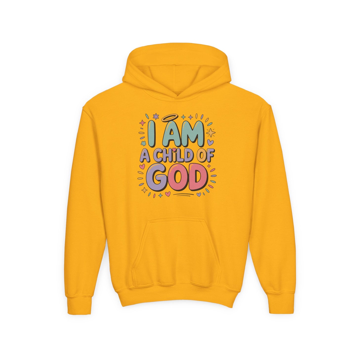 Youth Hoodie — "I Am a Child of God" Inspirational Kids Hooded Sweatshirt