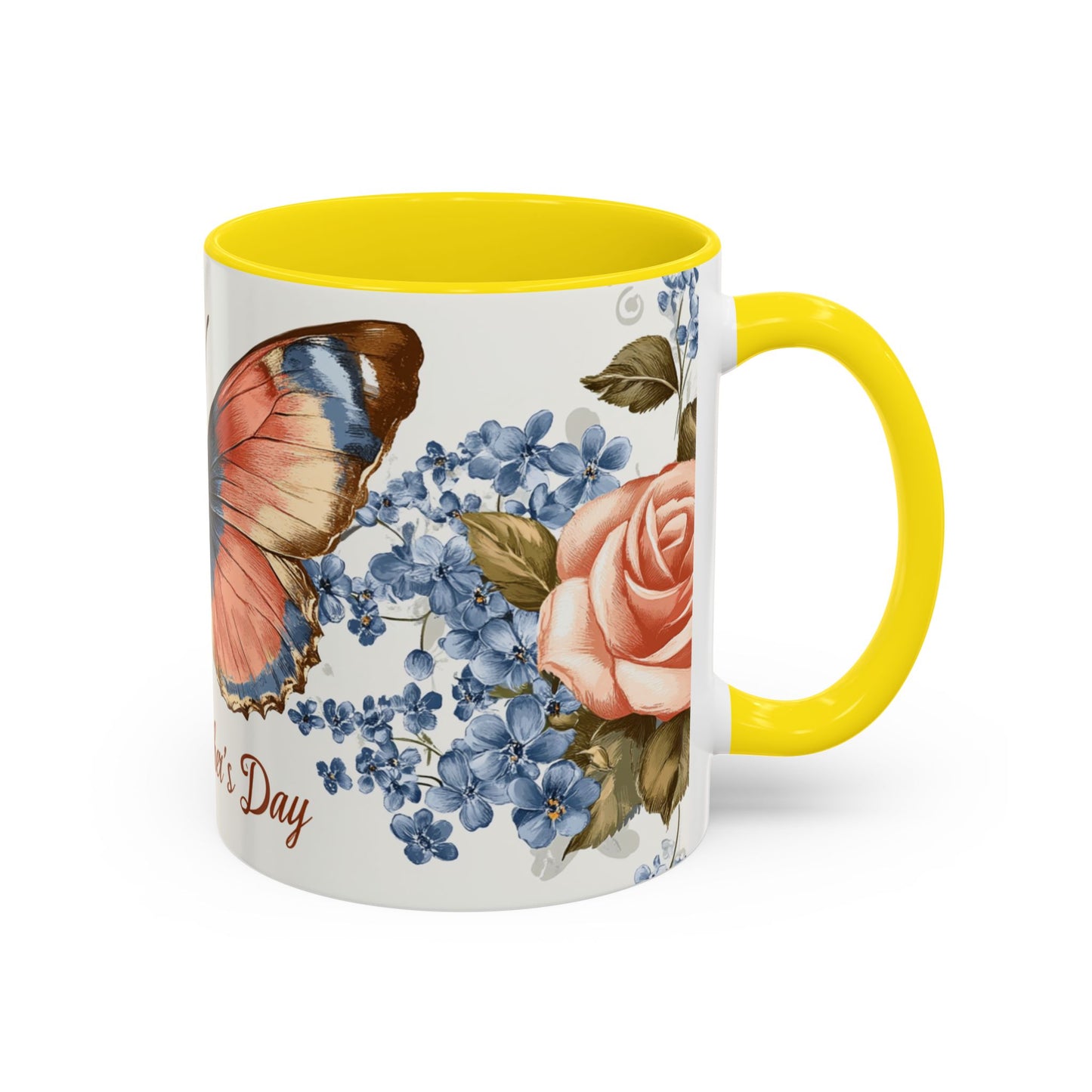 Mother's Day Butterfly Coffee Mug - 'Happy Mother's Day' Floral Accent Mug