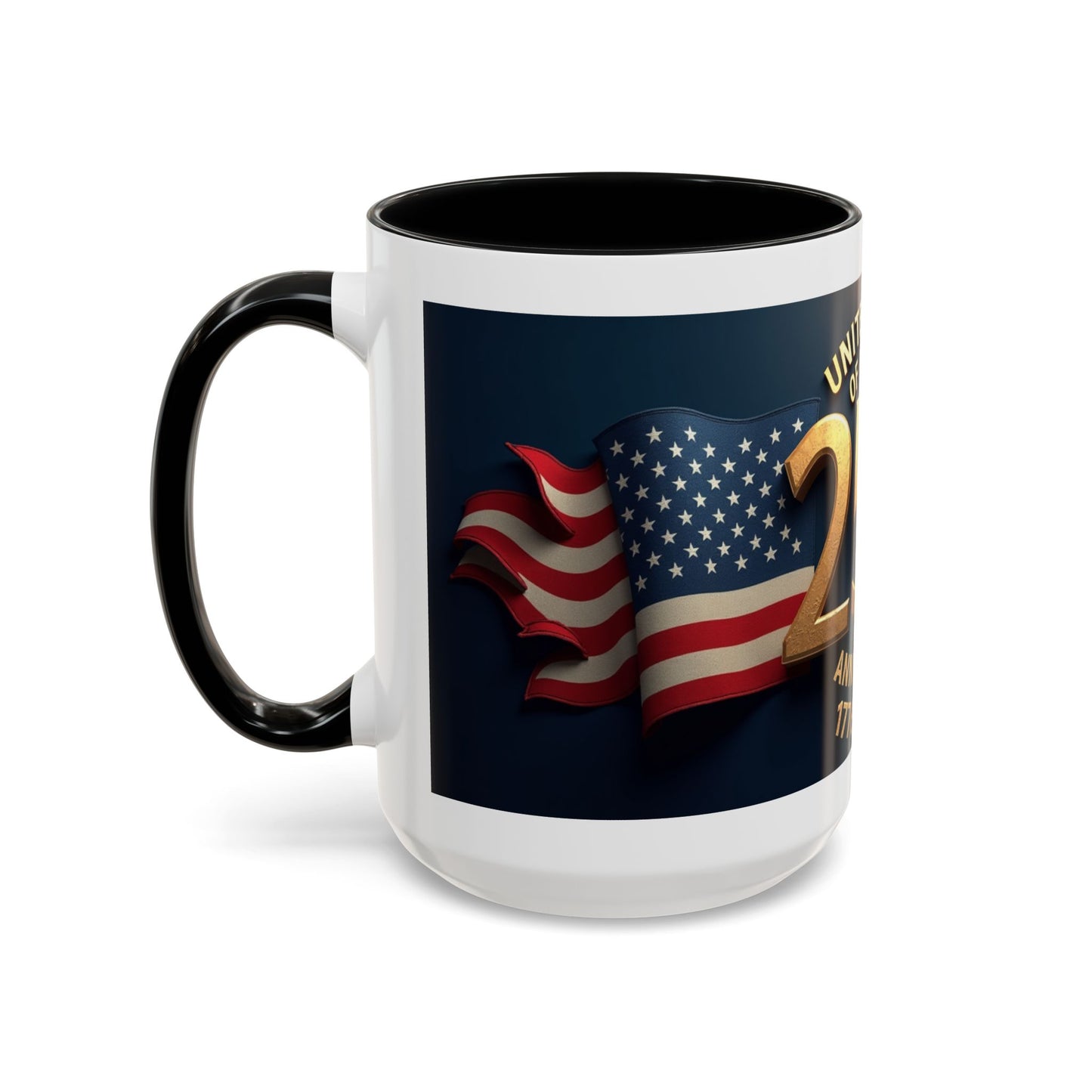 250th Anniversary Coffee Mug — United States of America 1776–2026 Patriotic Accent Mug