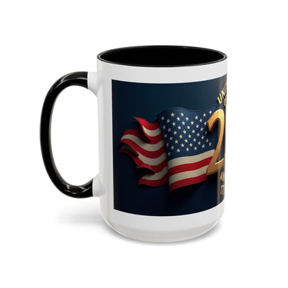 250th Anniversary Coffee Mug — United States of America 1776–2026 Patriotic Accent Mug