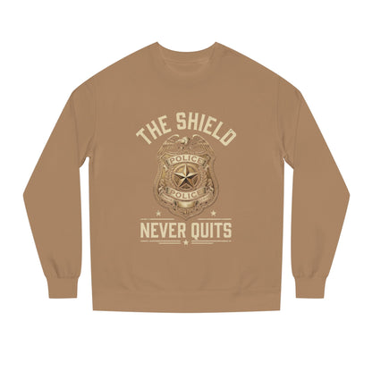 Police Badge Sweatshirt — "The Shield Never Quits"