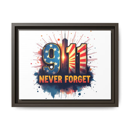 Framed Canvas Wall Art — “9·11 Never Forget” Memorial Print
