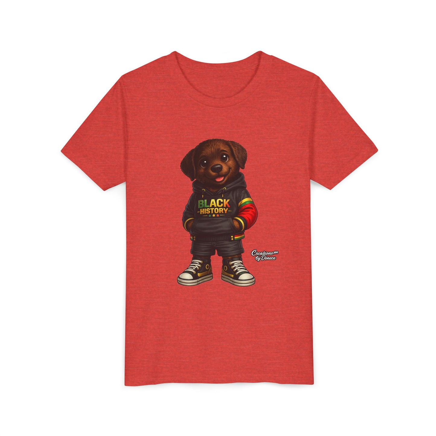 Youth Tee — Cute Puppy 'Black History' Graphic Shirt