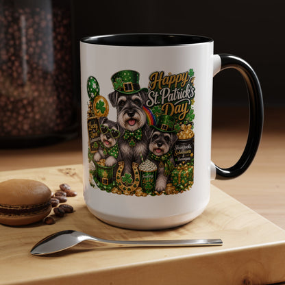 St. Patrick’s Day Dog Coffee Mug — Happy St. Patrick’s Day Accent Mug (11/15oz)