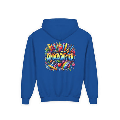 Kindergarten Kids Hoodie — Colorful School Supplies Back-to-School Sweatshirt
