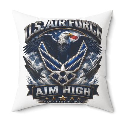 U.S. Air Force "Aim High" Decorative Pillow - Bald Eagle Military Throw Pillow