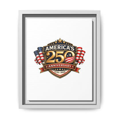 America's 250th Anniversary Framed Matte Canvas - 1776–2026 Patriotic Wall Art