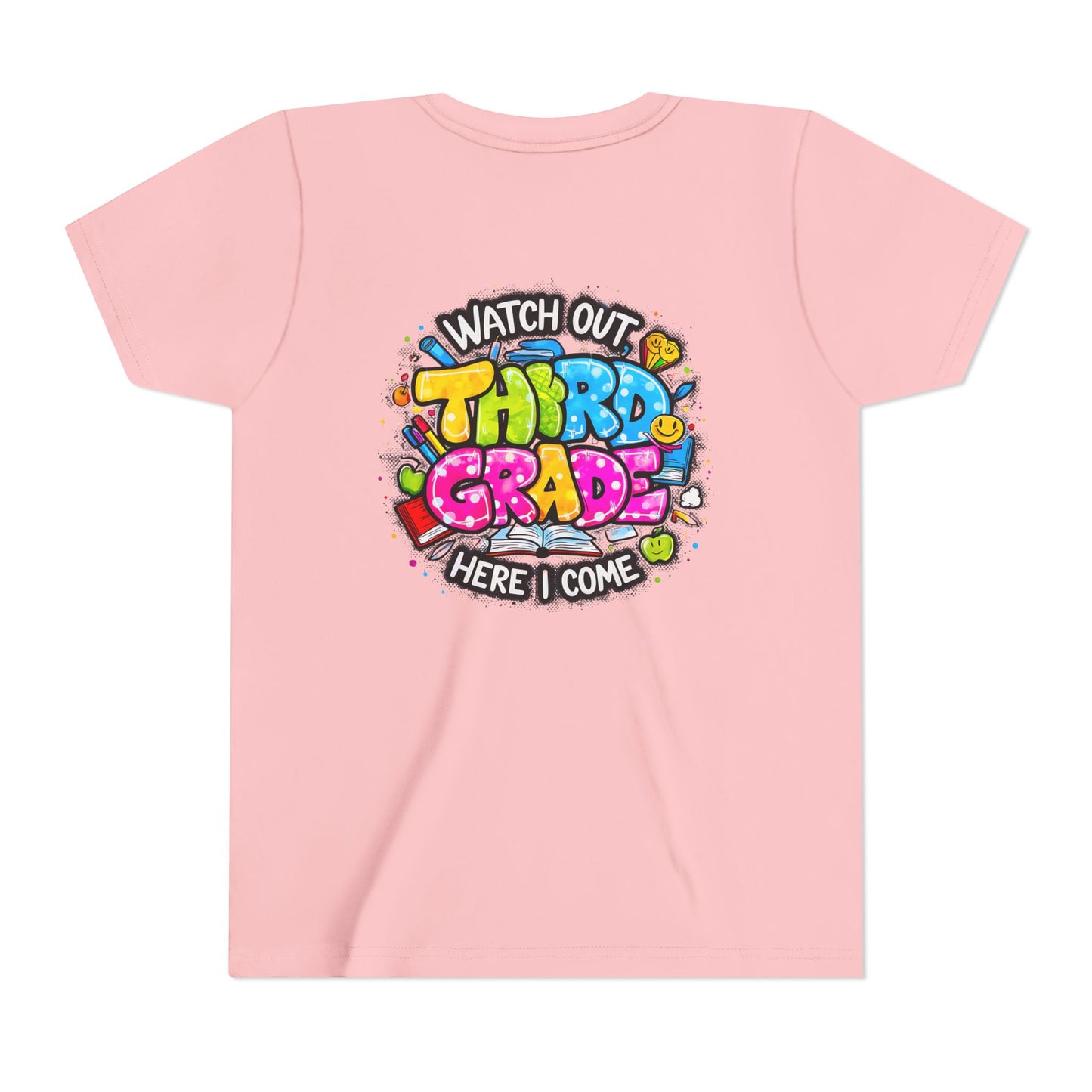 Third Grade Kids T‑Shirt — "Watch Out Third Grade Here I Come" Back-to-School Tee