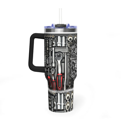 Dad Tools 40oz Vacuum Tumbler — "Dad: Best Man, Myth, Legend" Insulated Travel Mug