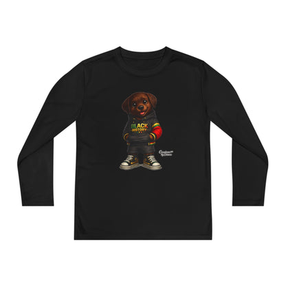Kids Long Sleeve Tee — Rasta Teddy 'Black Excellence' Graphic