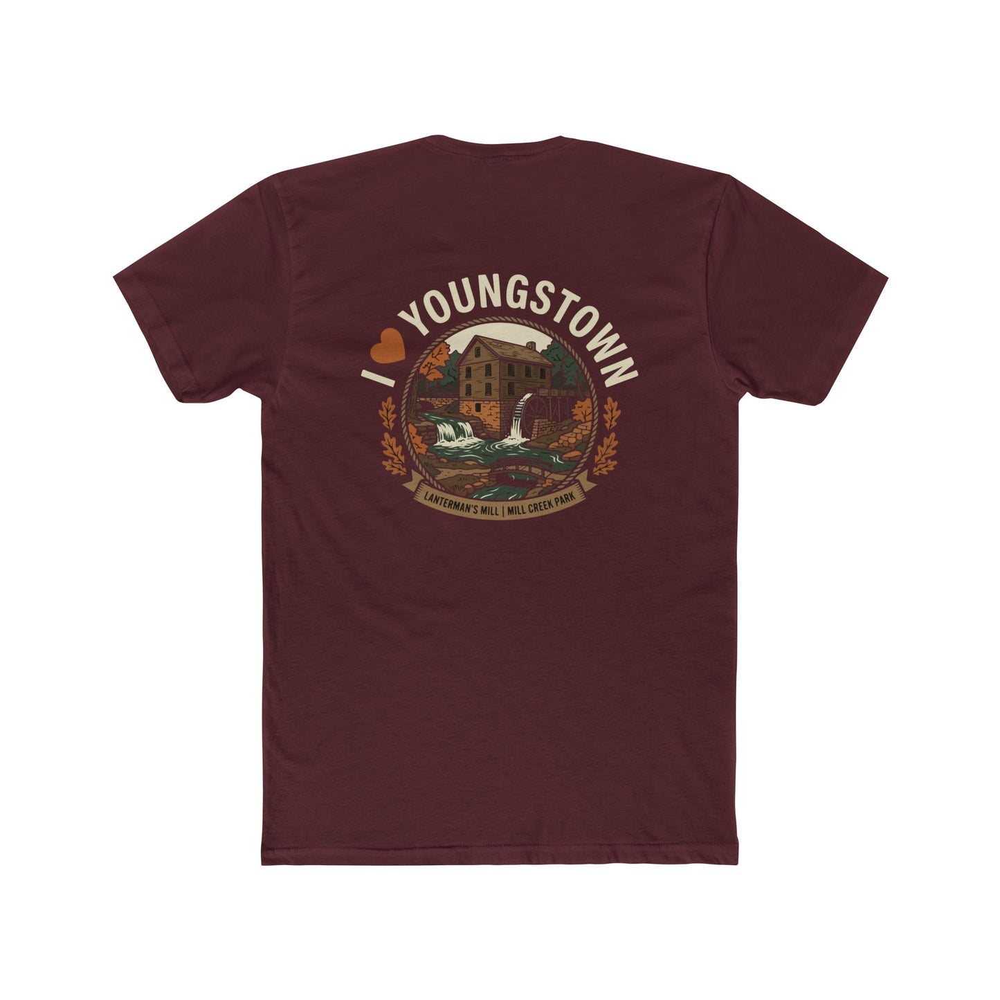 Youngstown Scenic Tee — Vintage Waterfall & Covered Bridge Graphic Shirt