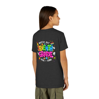 Seventh Grade Kids T-Shirt – “Watch Out Seventh Grade Here I Come” Back-to-School Tee