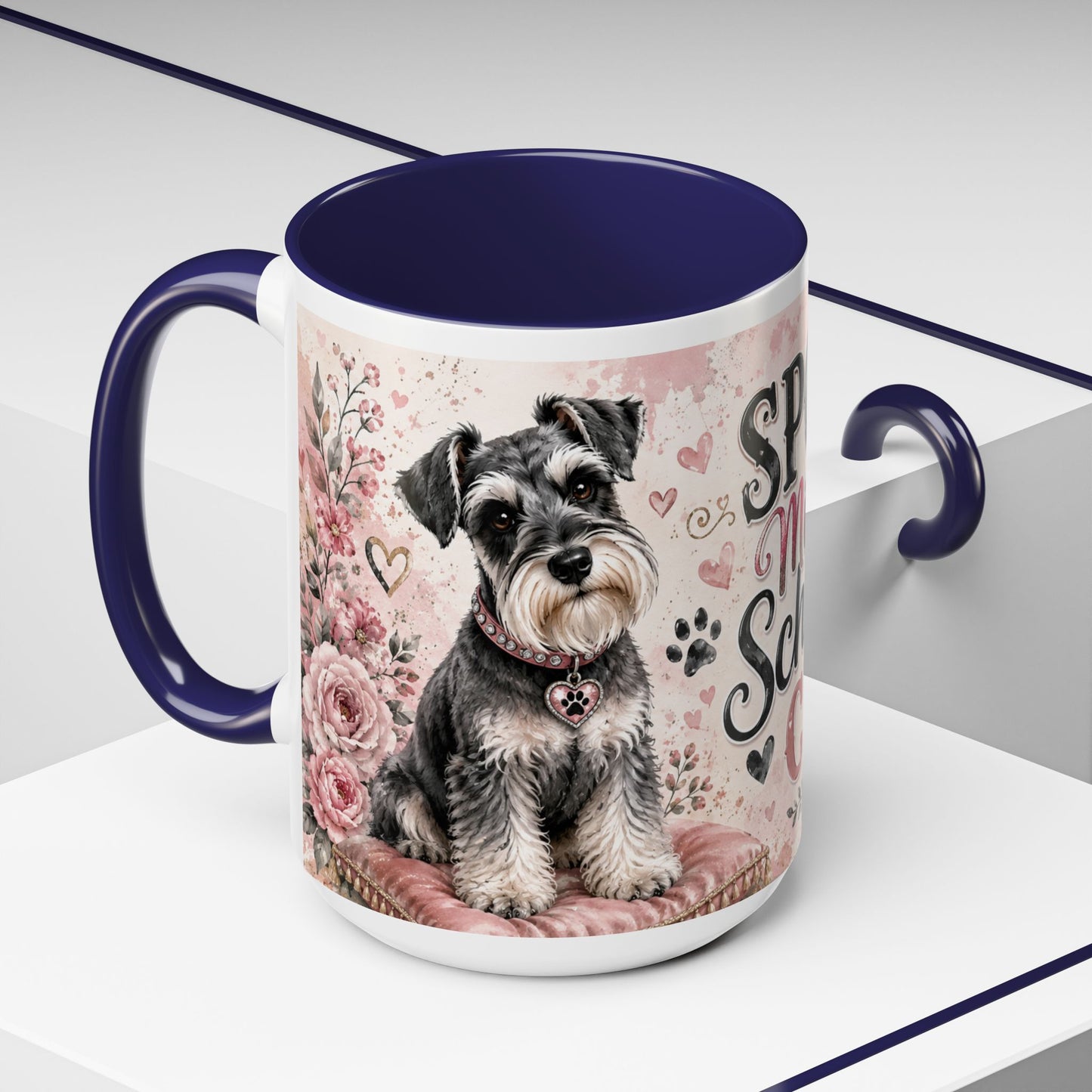 Spoiled Miniature Schnauzer Club Accent Coffee Mug — Cute Dog Mom Gift